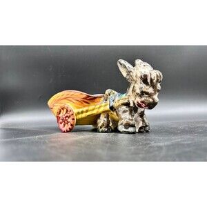 Vintage Donkey With Cart Planter Dish Bowl (C)